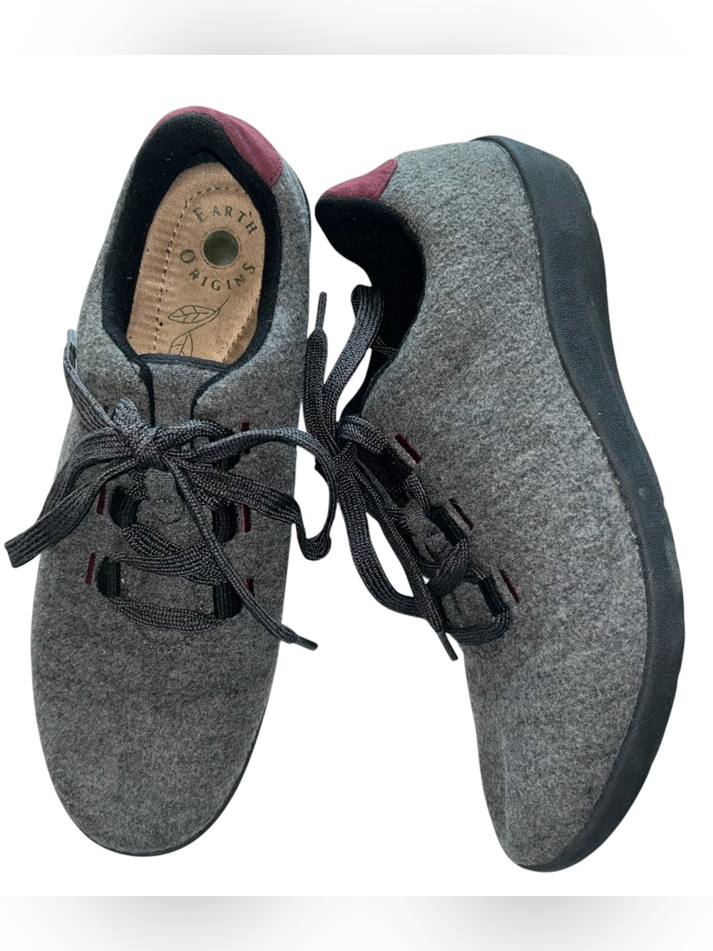 Earth Origins Loretta Gray Wool Blend Sneakers Lace Up Casual Shoes Women’s‎ 9.5